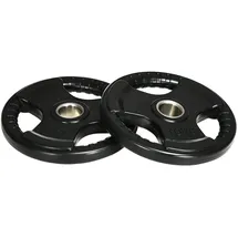 sportnow Hantelscheiben 2er-Set Tri-Grip 2 x 10 KG gummierte Olympiascheiben schwarz