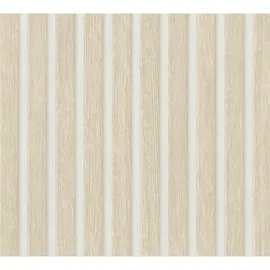 A.S. Création 3D-Tapete Holzpaneele selbstklebend 250 cm x 52 cm 0,52 l Beige/Weiß