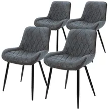 ML-Design Esszimmerstuhl Anthrazit PU-Kunstleder 4er Set