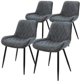 ML-Design Esszimmerstuhl Anthrazit PU-Kunstleder 4er Set