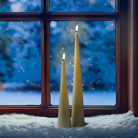 MARELIDA LED Kegelkerze 25 cm creme