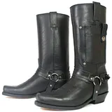 Western Cowboy Stiefel - Männer Square Toe Stiefel - mittelalterliche PU Leder Low Heel Mid Tube Ritter Stiefel für Cosplay,Schwarz,48 - 48 EU