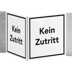 Schild I Tür-Nasenschild Kein Zutritt, Kunststoff, 150x150mm
