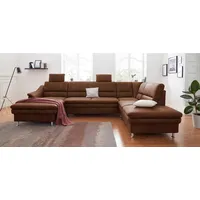 sit&more Wohnlandschaft Cardoso U-Form, mit Federkern und Kopfstützen, mit Bettfunktion und Relaxfunktion braun