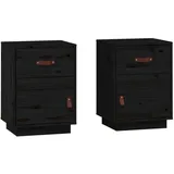 vidaXL Nachtschrank 2 Stk. 40 x 34 x 55 cm Schwarz