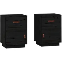 vidaXL Nachtschrank 2 Stk. 40 x 34 x 55 cm Schwarz