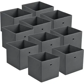 [en.casa] Faltbox 30 x 30 x 28 cm 10-tlg. dunkelgrau