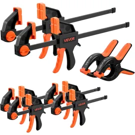 Vevor Einhandzwinge Holz/ABS 15,24 & 30,48 cm orange/schwarz 70 kg Klemmkraft 8er-Pack