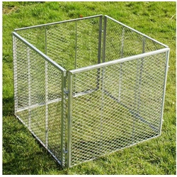 Holmwerk Komposter Holmwerk Komposter Metallkomposter 80×80 x70 cm Streckmetall Gartenkom, BxTxH: 80x70x70 cm, 450 l silberfarben