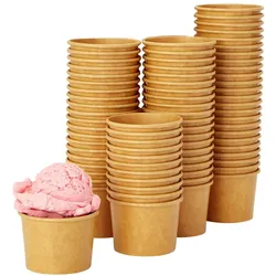 250 Eis-Pappbecher bio Kraftpapier 155ml(5oz)