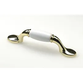 Hettich Möbelgriff Zinkdruckguss/Keramik, vermessingt, 1 Stück