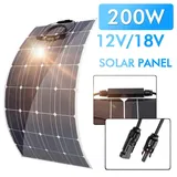 200W 12V/18V Flexibles Solarpanel Monokristalline Flexible Solarmodul für Batterien Wohnmobile Camper Van Boote Balkon und andere unebene Ober