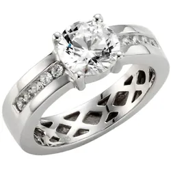 Giorgio Martello Milano Ring Zirkonia, Silber 925 58 Damen 
