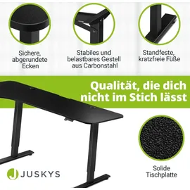 Juskys Höhenverstellbarer Schreibtisch Office Stand 160x75cm - elektrisch, Memory-Funktion - Schwarz