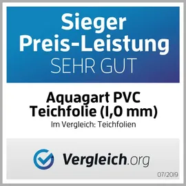 Aquagart Teichfolie PVC 4m x 4m 1,0mm Schwarz Folie für den Gartenteich
