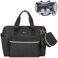 KIKKABOO Wickeltasche Maxi mit Wickelunterlage, kleine Tasche, Reißverschluss schwarz