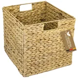 HMF Aufbewahrungskorb, Korb geflochten aus Wasserhyazinthe Seegras passend für Kallax 32 x 34,5 x 32 cm