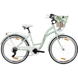 Goetze Mood Damenrad, City Bike 28 Zoll, 7-Gang mit Korb, Pistazie