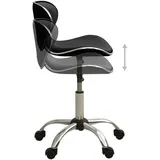 vidaXL Friseur Rollhocker Schwarz Kunstleder