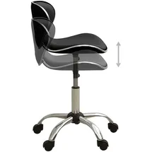 vidaXL Friseur Rollhocker Schwarz Kunstleder