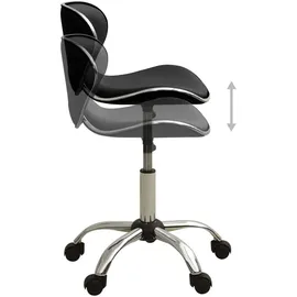 vidaXL Friseur Rollhocker Schwarz Kunstleder