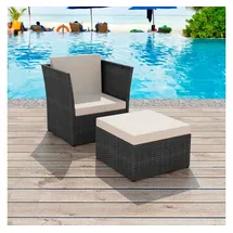 furnicato Gartensessel 77 x 67 x 73 cm schwarz 1 St.
