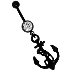 Bauchnabelpiercing ADELIA ́S "Piercing  Bauchnabelpiercing", schwarz, Piercings, Damen, Chirurgiestahl, Symbol für Glaube, Liebe und Hoffnung