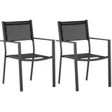 venture home Copacabana Gartenstuhl 41,4 x 61 x 42 cm schwarz 2 St.