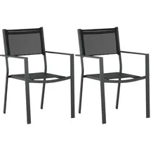 venture home Copacabana Gartenstuhl 41,4 x 61 x 42 cm schwarz 2 St.