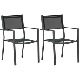 venture home Copacabana Gartenstuhl 41,4 x 61 x 42 cm schwarz 2 St.