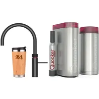 »QUOOKER FUSION ROUND Festauslauf Schwarz COMBI+ B mit CUBE 2 *Der Wasserhahn, der alles kann! (22+FRBLKCUBE)« (2-St) 100°C Kochendwasserhahn mi... - Schwarz