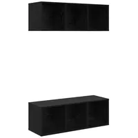 VidaXL Wandmontierte TV-Schränke 2 pcs Schwarz Eichen-Optik