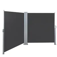 Svita Doppelseitenmarkise ausziehbar freistehend Sichtschutz 600x160 cm Dunkelgrau