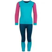 TROLLKIDS Merino Ii Funktionsunterwäsche-set - Dark Turquoise / Bright Berry / Madeira Blue - 128 cm