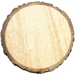 Wiedemann Kerzen Teller Holz natur mit Rinde D 17 cm