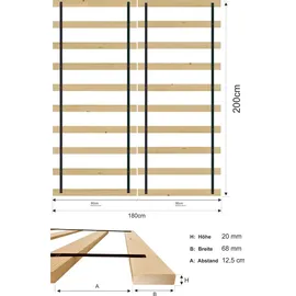 sunnypillow Rollrost Extra stark verstellbar 180 x 200 cm