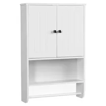 Yaheetech Hängeschrank Wandschrank Badschrank Küchenschrank Regal Aufbewahrung mit Tür und Einlegeboden weiß LBH: 48,5 x 14 x 73 cm
