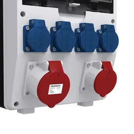 Doktorvolt Baustromverteiler 16A 32A 4x230V Stromverteiler mit Mennekes-Steckdosen FI-Schalter LS-Schalter Doktorvolt
