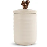 Sagaform Dose Ellen mit Eichhörnchen aus Steingut, Farbe: Beige,
