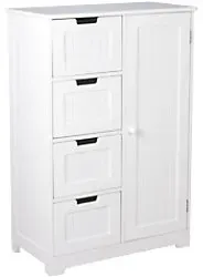 WOHNLING Sideboard Spanplatte 1 Türe 4 Schubladen