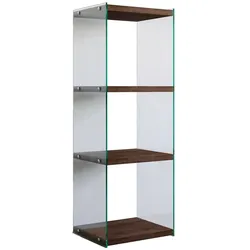 Dmora Bücherregal Dpersic, Büroregal, Mobiler Buchhalter, Bücherbrett, 40x35h120 cm, Nussbaum