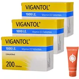 Vigantol 1000 I.E. Vitamin D3 Tabletten Colecalciferol bei Vitamin D Mangel und unterstützend bei Osteoporose I Sparset mit give-away von Pharma Perle (3 x 200 St.)