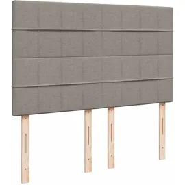 vidaXL Boxspringbett mit Matratze Taupe 140x200 cm Stoff