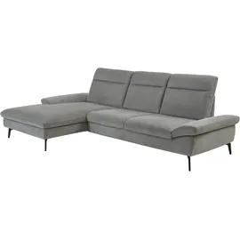 Hukla Ecksofa "HU-HP22156 L-Form", grau (cyber grau), B:309cm H:103cm T:193cm, 100% recyceltes Polyester, Sofas, Ecksofa, inkl. Kopfpolsterverstellung, optional mit Sitztiefenverstellung