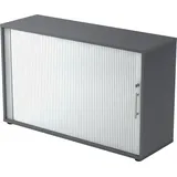 HAMMERBACHER Rollladenschrank grafit, silber 1 Fachboden 120,0 x 40,0 x 74,8 cm