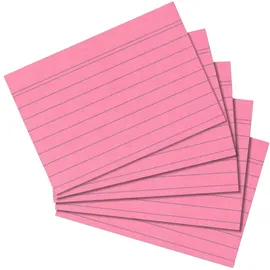 Herlitz Karteikarten A8 7,5 x 5,2 cm liniert rosa 100 St.