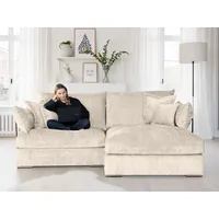Home Affaire Ecksofa HOME AFFAIRE "Casa XXL L-Form, B: 247 cm", beige, B:247cm T:187cm, 100% Polyester, Sofas, Ecksofa, 4 Zierkissen, Mega-Sofa, in Cord oder Chenille-Struktur, Federkern