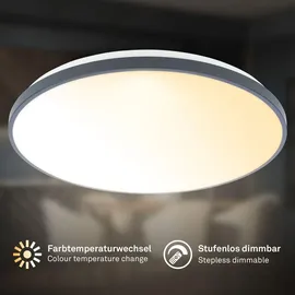 Briloner LED Deckenlampe 1 Rund grau