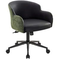 IWMH Drehstuhl, Höhenverstellbar Bürostuhl, Drehbar Stuhl für Schminktisch, Schreibtisch, Schlafzimmer - Schwarz