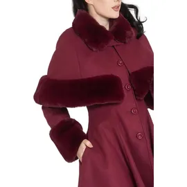 Hell Bunny Vintage Mantel - Capulet Coat Dunkelrot S - rot - S